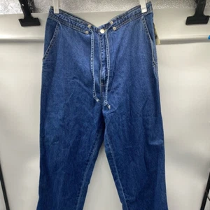 ST JOHN’s BAY WOMEN straight jeans BLUE DARK WASH 12 NWT - Picture 1 of 4