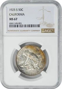 1925-S California Half 50c MS67 NGC 950261-34 - Picture 1 of 5