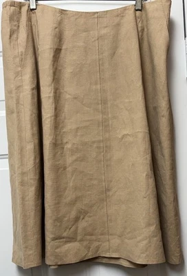 Falda Talbots Lino Elástica Hecha en Italia Talla 16W Clásica Cremallera Lateral Midi Foto 1 de 4