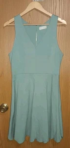 Abito donna Altar'd State smanicato aderente e svasato taglia large blu pastello scollo a V - Foto 1 di 8