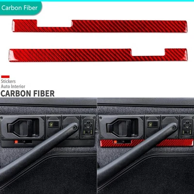 Red Carbon Fiber Interior Door Handle Cover Strips For Chevrolet Camaro 1982-89 - Image 1 of 4