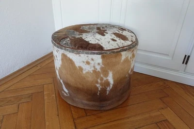 SITZHOCKER, SITZKISSEN, POUF AUS KUHFELL - Bild 1 von 4