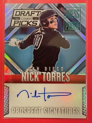 2014 Panini Prizm Perennial Draft Picks Nick Torres Auto Press Proof /199 #66 - Image 1 of 3
