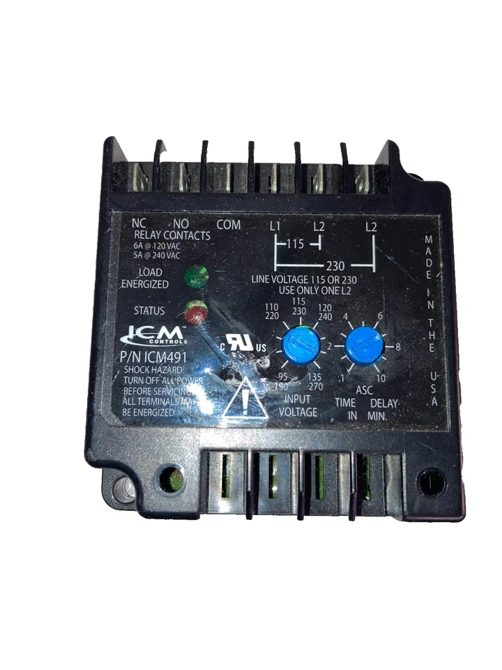 NEW OPEN BOX ICM Controls  P/N ICM491 Relay Contacts Time Delay Input Voltage - Image 1 of 1