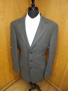Mens Blazer Sport coat Jacket Andrew Fezza 44L Light Gray Cashmere blend   N#112