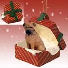 Bullmastiff Dog RED Gift Box Holiday Christmas ORNAMENT