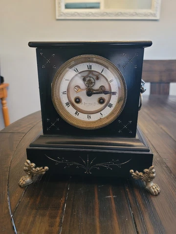 Mantel Clock By Le Boutillier & Beide France/Marti Movement Open Escapement Cover