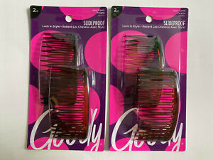 ( LOT OF 2 ) Goody Side Combs ( 2 pieces ea. ) Hair comb women 08834 3 1/4" clip