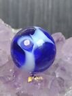 Cobalt Blue & White Swirl UNRESEARCHED Mystery Vintage Marbles .60" NICE
