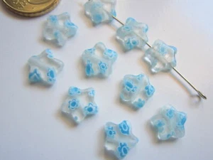 Perlas estrella de cristal milflores 10 mm X 10 UNIDADES azul y transparente - Foto 1 di 4