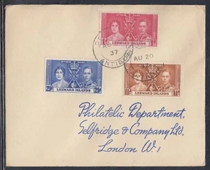 Leeward Islands Scott 100-2 FDC - 1937 edición de coronación - Imagen 1 de 1