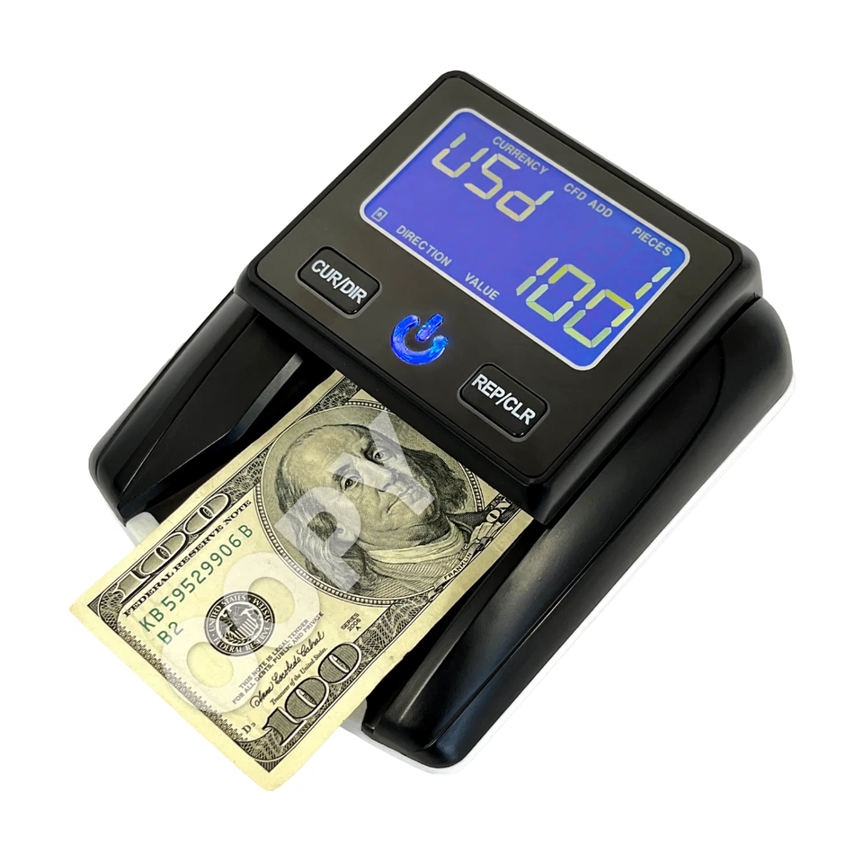 KHIPPUS Counterfeit Bill Detector for USD Portable Rechargeable Battery Included