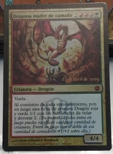 MTG FOIL DRAGON BEDMOTHER / DRAGON BROODMOTHER - PRERELEASE - SPANISH EX - Picture 1 of 1