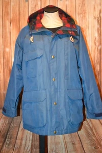 Vintage Woolrich Women's Wool Plaid Lined Full Zipper Jacket w/Hoodie Sz L - Picture 1 of 12