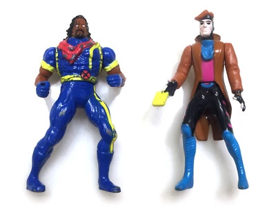 Minifiguras ToyBiz Marvel Die-Cast X-Men Steel Mutants Gambit vs Bishop 1994 2,5" Foto 1 de 4
