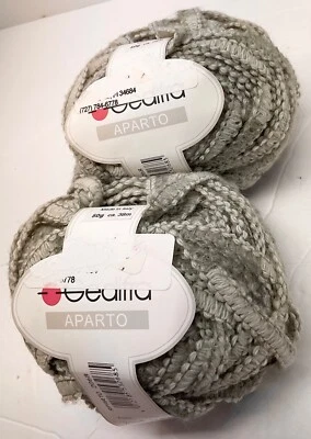 Gedifra Aparto Gray Ribbon Yarn Lot of 2 Textural Wool Blend New - Image 1 of 4