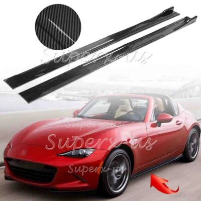 For Mazda MX-5 Miata 2006-2023 Carbon Fiber Side Skirt Splitter Extension Rocker - Изображение 1 из 4