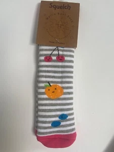 Calze stivali SQUELCH Welly età 3 - 6 anni bambini motivo frutta a righe - Foto 1 di 6