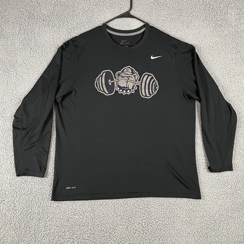 Georgetown Hoyas Shirt Men 2XL Black College Basketball Nike Dri-Fit Long Sleeve Cover