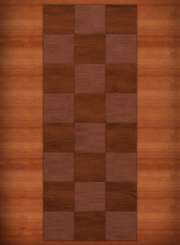 Red Checkered Boxes Squares Grid Transitional Area Rug Checked DV15 - Image 1 of 2