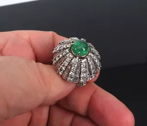 Anillo de colección con cúpula paraguas de platino esmeralda de diamantes y 2,39 quilates talla 6,25 - Imagen 1 de 15