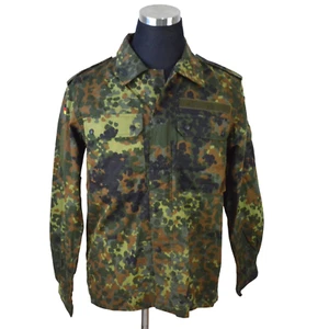 Bundeswehr Flecktarn Militär Hemd GR2 M kurz Reißverschluss Wald Baumwolle - Bild 1 von 12