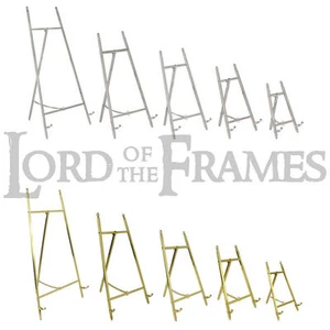 Polished Brass or Nickel Plated Picture Frame Display Easel Stand Artist Wedding - Picture 1 of 2