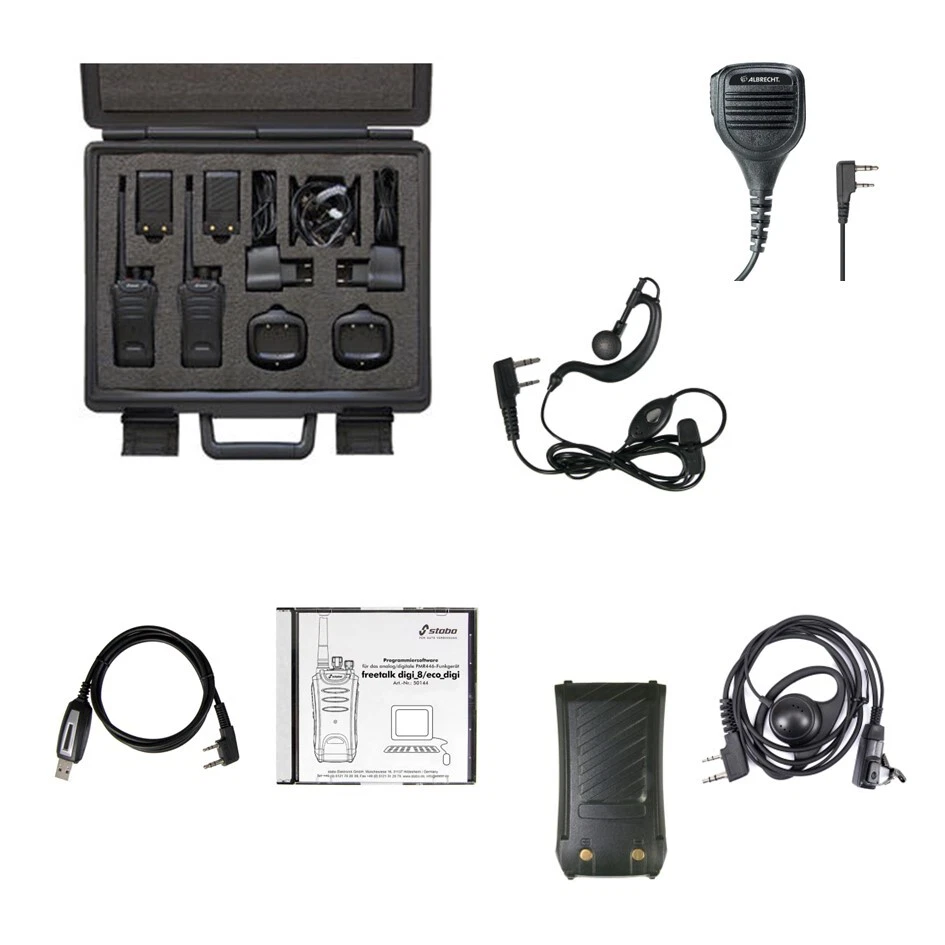 PMR Funkgerät Stabo DIGI 8, Mikrofon, Ersatzakku, Headsets, Software u.v.m. - Bild 1 von 1
