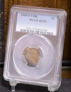 1909-S VDB Lincoln Wheat Cent - PCGS AU53 (#58427-K) - Picture 1 of 12