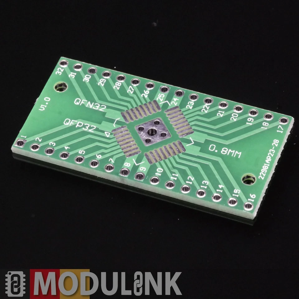 SMD Konverter Steckbrett QFN32 0.65 / 0.8mm auf DIP DIL 32 QFP Adapter Löthilfe - Bild 1 von 1