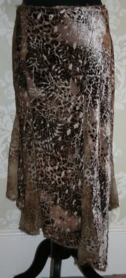 RENATO NUCCI Wrap-Skirt Leopard Print Chiffon Silk & Velvet Viscose Brown/Beige. - Image 1 of 4
