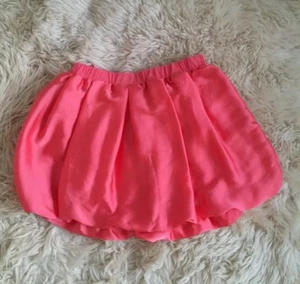 Jcrew Factory Crewcuts Girls Silk Bubble Hem Skirt Bright Coral Pink Size 4/5 - Picture 1 of 6