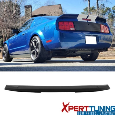 For 10-14 Ford Mustang GT500 Shelby Style ABS Unpainted Black Rear Trunk Spoiler - Image 1 of 4