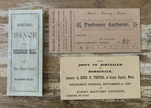 Antike ephemera Papierkarten Sozialtanz Prof. Anthoine Tanzschule 1880er - Bild 1 von 9