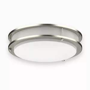 LED Ceiling Light 4000K Flush Mount Fixture Dimmable Double Ring 10"/12"/14" - Picture 1 of 8