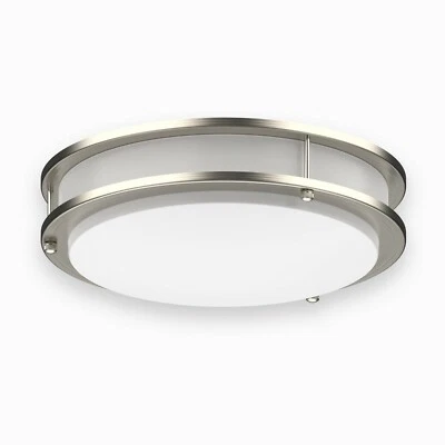 LED Ceiling Light 4000K Flush Mount Fixture Dimmable Double Ring 10"/12"/14" - Image 1 of 4