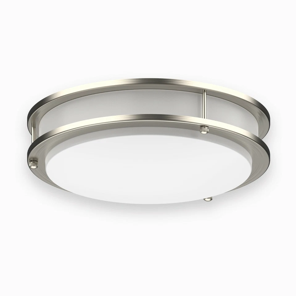 LED Ceiling Light 4000K Flush Mount Fixture Dimmable Double Ring 10"/12"/14" - Image 1 of 4