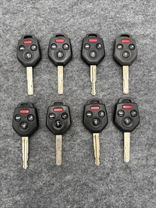 LOT OF 8 SUBARU OEM 4 Button Key Fobs Black - Picture 1 of 10