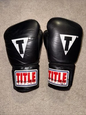 Guantes de Boxeo Clásicos Título Cuero Genuino - Excelente Estado Foto 1 de 3