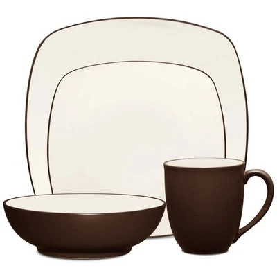 Colorwave Chocolate 4-Piece Square Place Setting, Service for 1 - Image 1 of 4