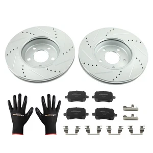11.65in Front Drilled&Slotted Brake Rotors+Pads Kit for Pontiac G5 2008-2009 - Picture 1 of 12
