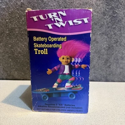 Vintage Russ Berrie Turn 'N Twist Battery Operated Skateboarding Troll 8080 - Image 1 of 4
