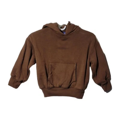 Yeezy/Gap XS (4-5) Sudadera con Capucha Marrón Doble Forrada con Bolsillo Canguro Foto 1 de 4
