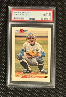 Bowman #461 Mike Piazza 1992 novato RC PSA 10 Dodgers Foto 1 de 2