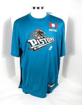 Camiseta Nike XL Nike XL para hombre 2022 emitida por el equipo Detroit Pistons clásica de tiro verde azulado Foto 1 de 4