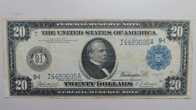 1914 $20 Federal Reserve Note Minneapolis, Grover Cleveland - Image 1 of 2