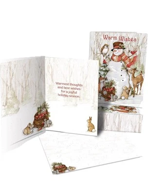 Cozy Snowman Classic Christmas Cards (2004055) - 12 Festive Holiday Greeting ... - Image 1 of 2