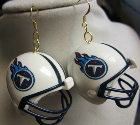 NORA WINN BIG UNIQUE 925 EARRINGS  NFL FOOTBALL  HELMET TENNESSEE TITANS Cover