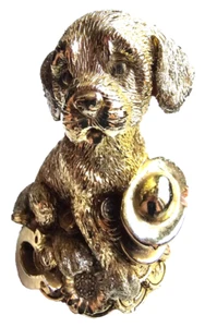 Lucky Dog Statuette! Natural Pyrite Stone Reiki Stone Healing E7001 - Picture 1 of 9