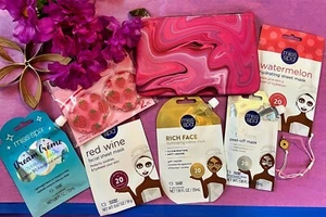 Juego de sábanas de mascarilla facial de autocuidado spa almohadillas para ojos relajantes bolsa de regalo mimo arrugas - Imagen 1 de 4